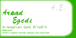 arpad egedi business card